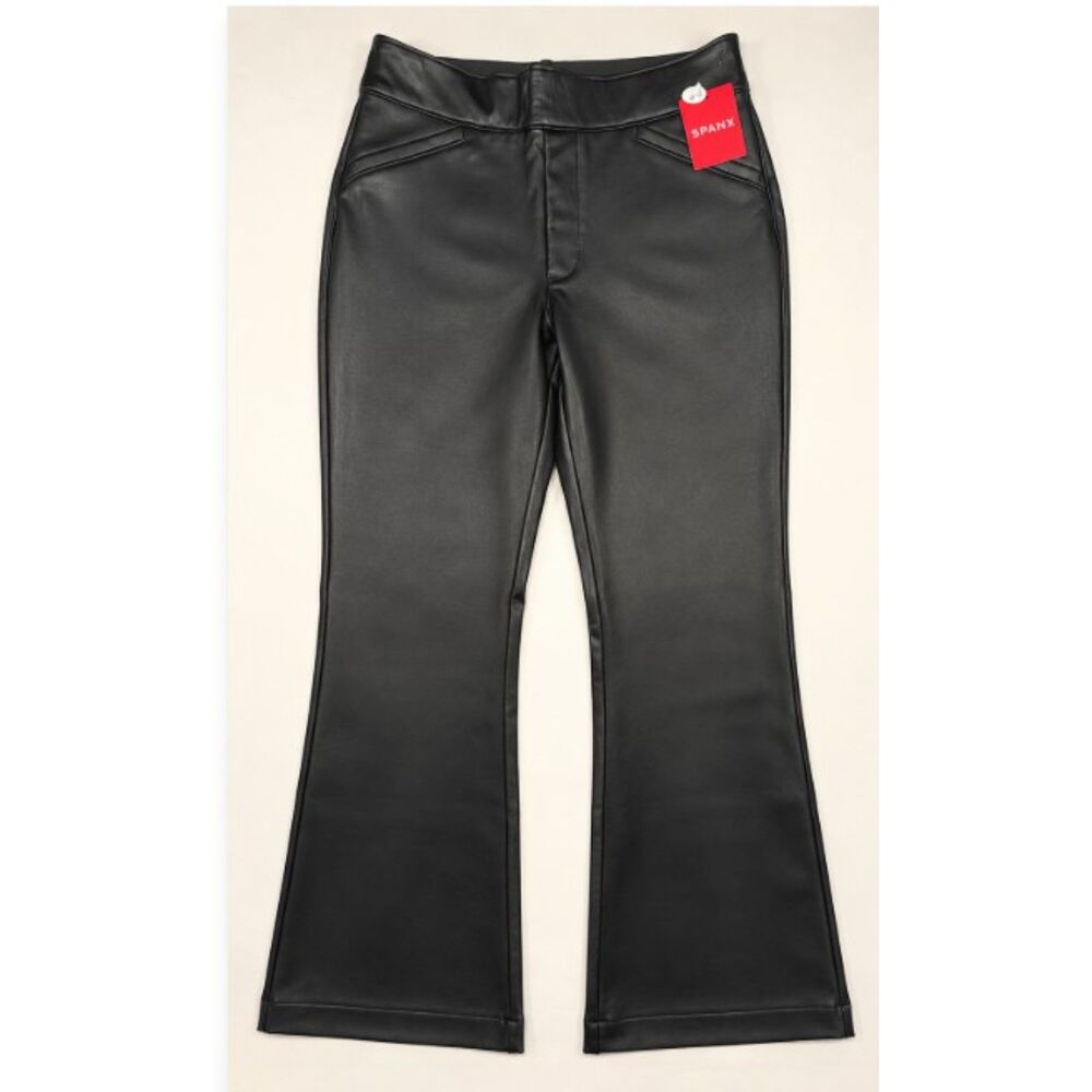 SPANX Luxe Pants Womens M Petite Black Flare Pull On NWT 20848Q